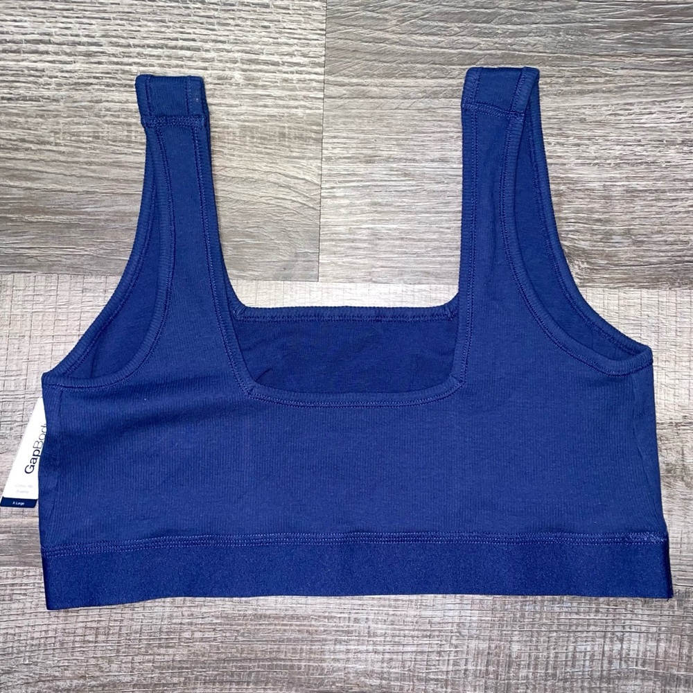 GAP BODY Bralette XL Cotton Ribbed Navy Blue NEW - Picture 4 of 6